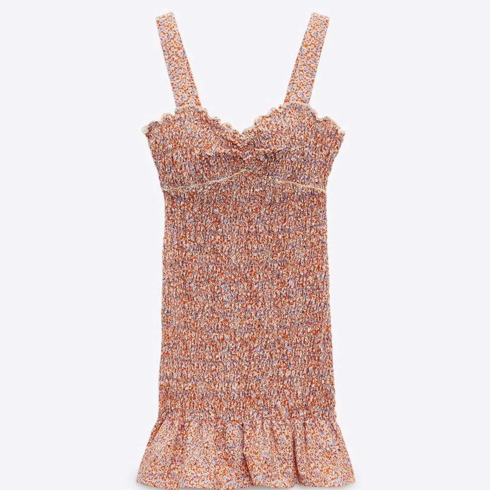 Zara: Floral Smocked Mini Dress-NWT